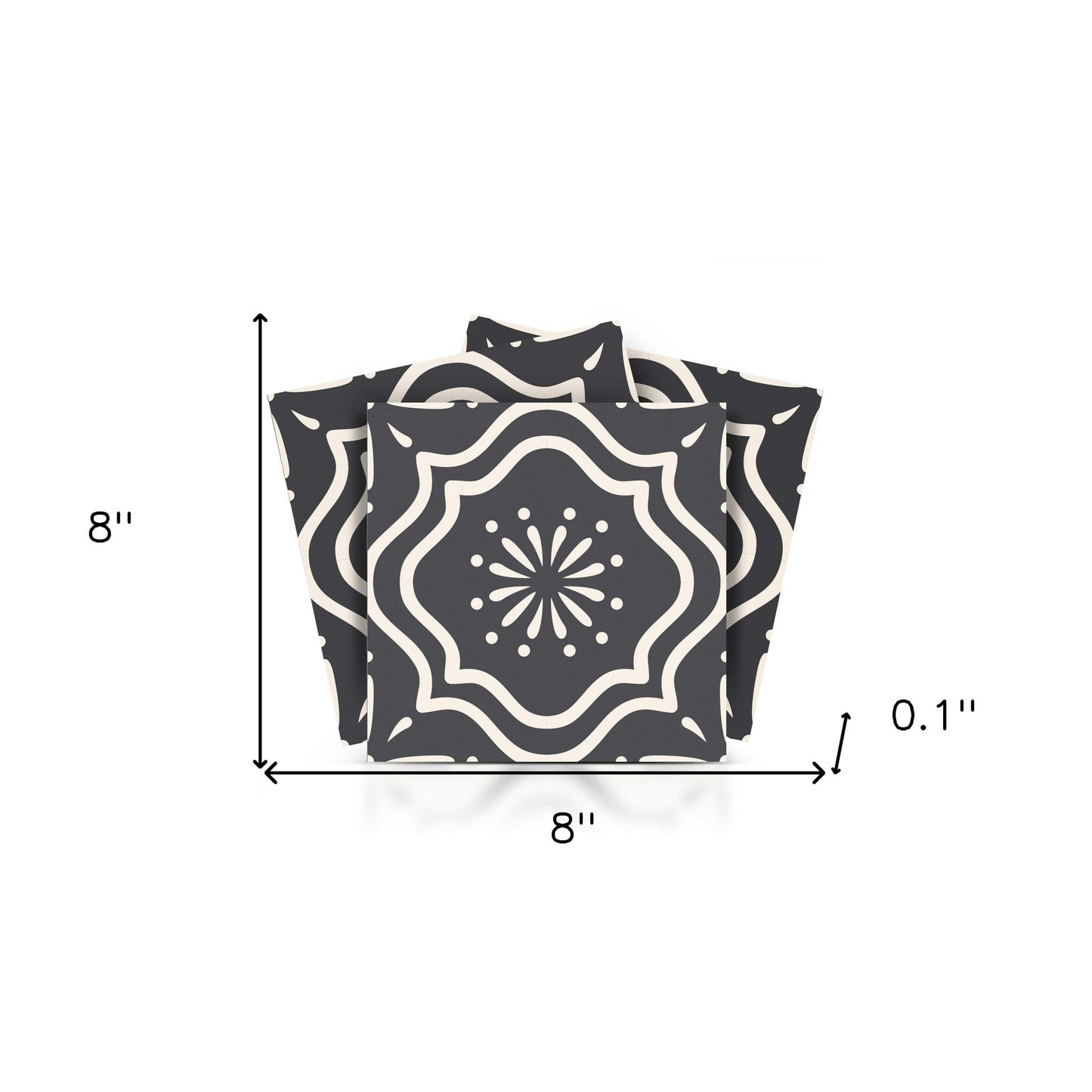 4" X 4" Burst Gray And White Peel And Stick Removable Tiles
