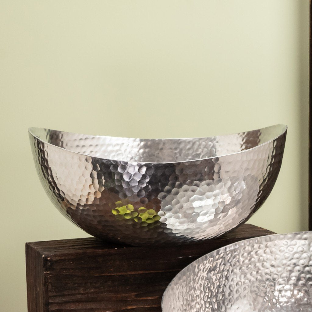 Handcrafted 12inches Hammered Stainless Steel Centerpiece Bowl
