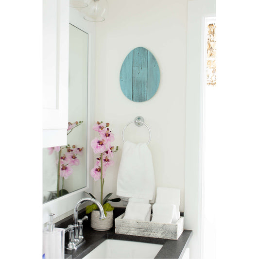 12inches Farmhouse Turquoise Wooden Large Egg