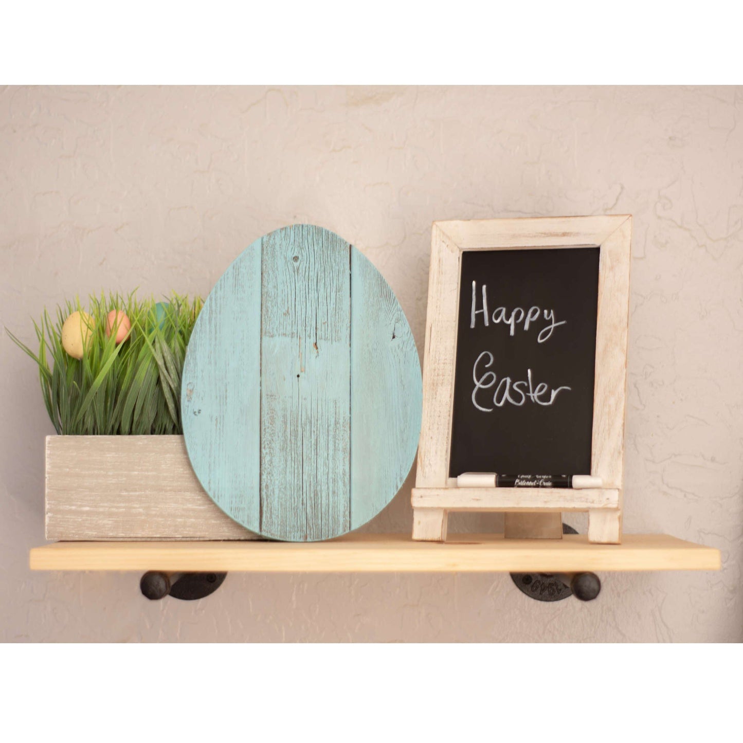 12inches Farmhouse Turquoise Wooden Large Egg