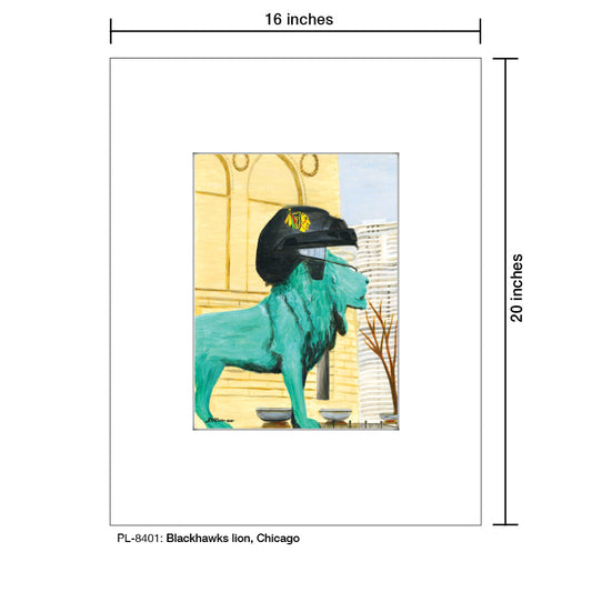 Blackhawks Lion, Chicago, Print (#8401A)