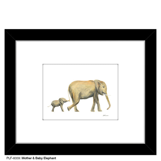 Mother & Baby Elephant, Print (#8359C)