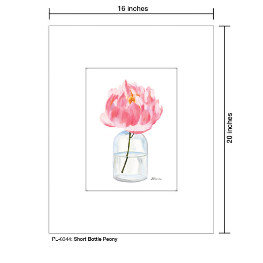 Short Bottle Peony, Print (#8344A)