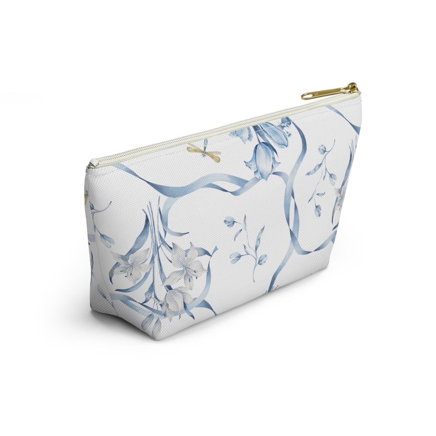 Customizable: Floral T-bottom Accessory Pouch | Gift for Her, Makeup Bag, Travel Organizer, Storage Solution, Spring Decor