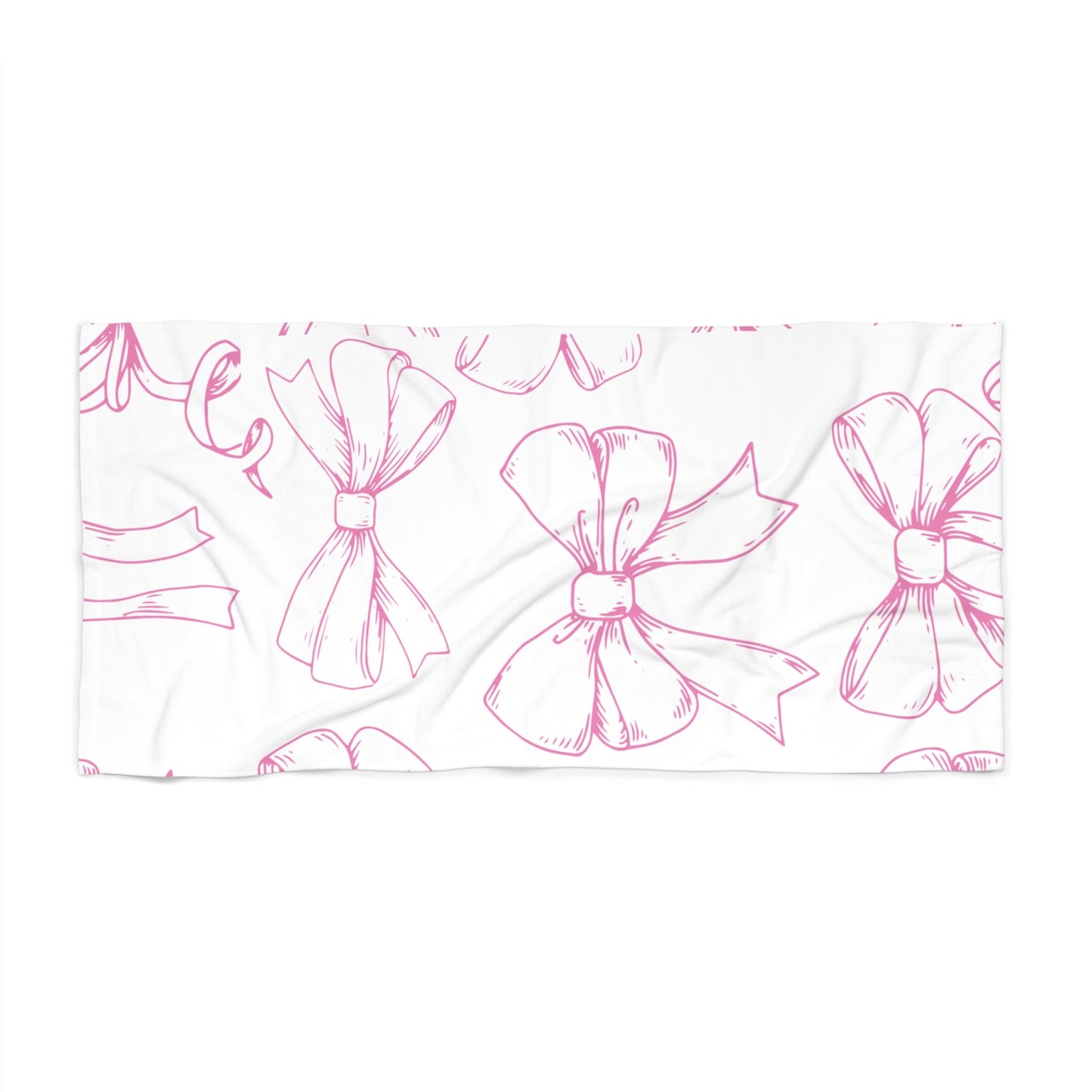 Customizable: Pink Bow Beach Towel | Stylish Summer Towel | Great for Pool Days, Beach Vacations, Sunbathing, and Gifts