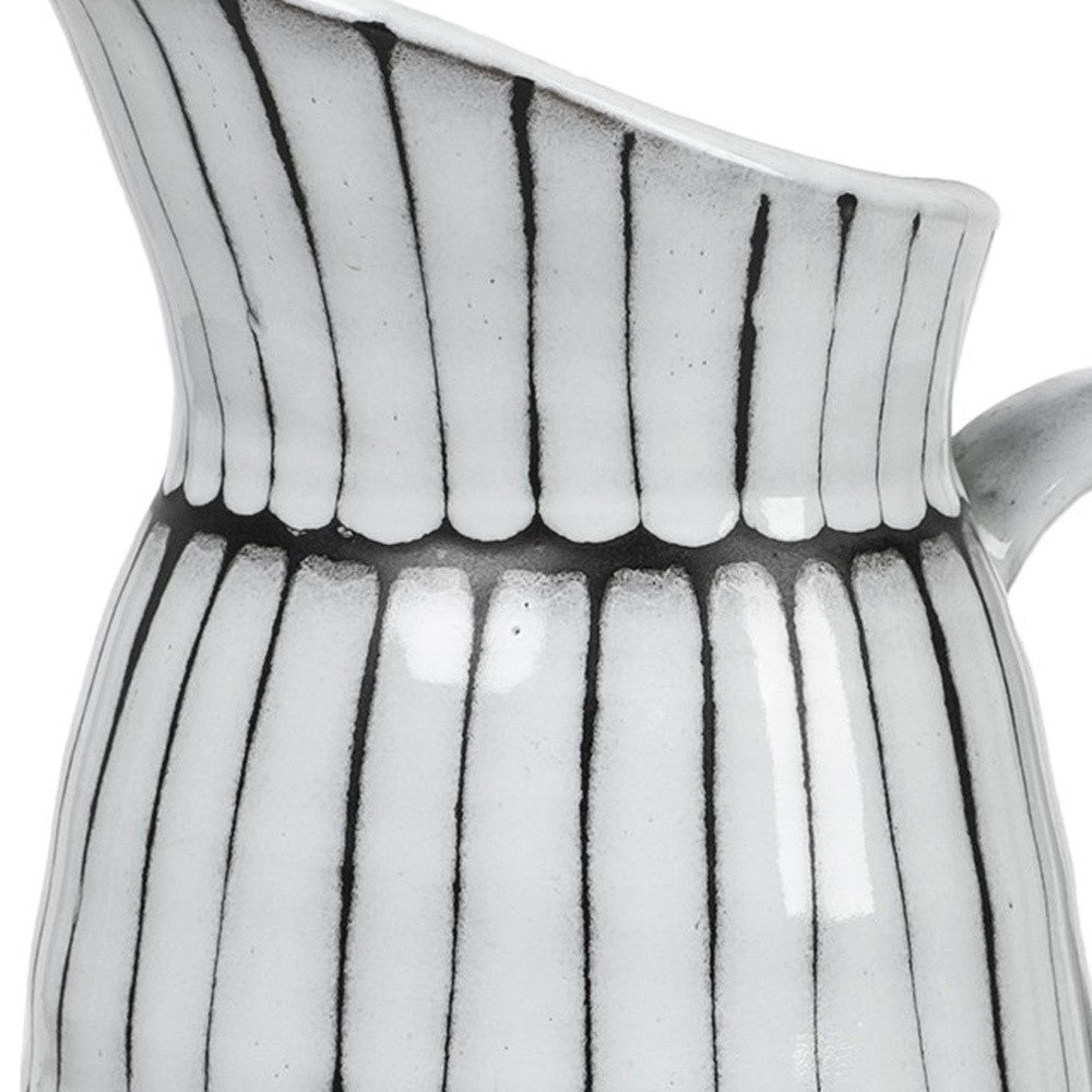 13" Black And White Cylinder Ceramic Urns Jars | Kitchen + Metal |