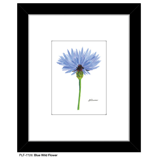 Blue Wild Flower Stem, Print (#7728A)