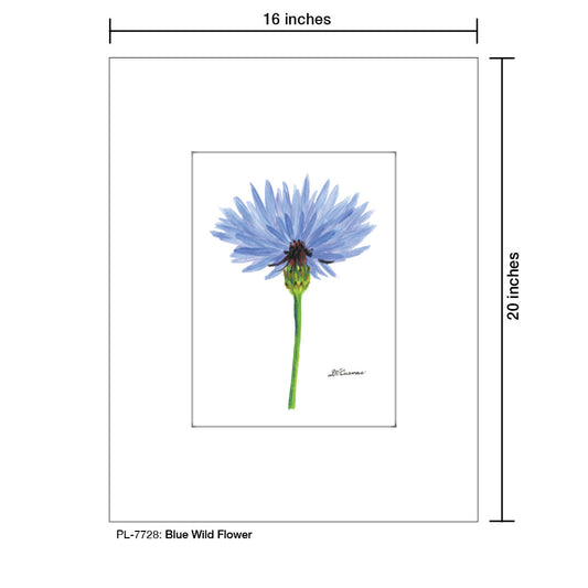Blue Wild Flower Stem, Print (#7728A)