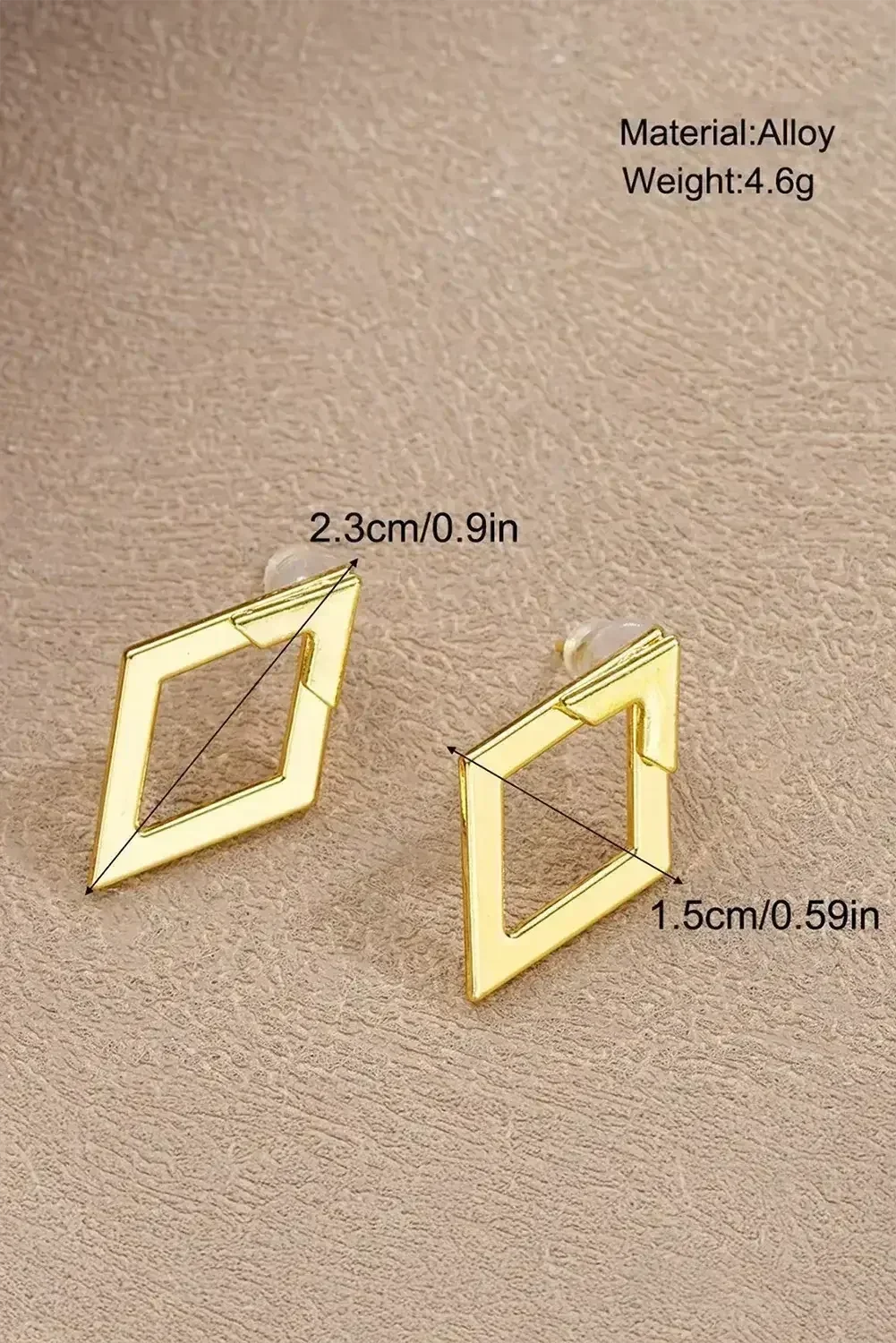 Gold Geometric Stud Earrings | Minimalist Alloy Ear Studs -femstylo