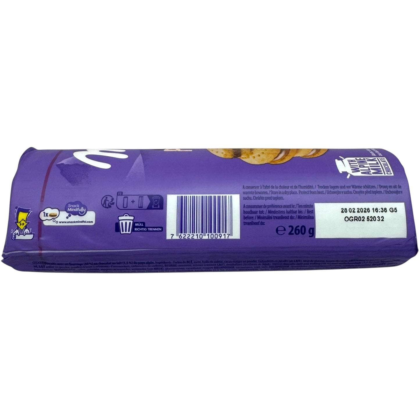 Milka Choco Biscuit Pause - Delicious Chocolate Cream Filled Biscuits, 260g Pack
