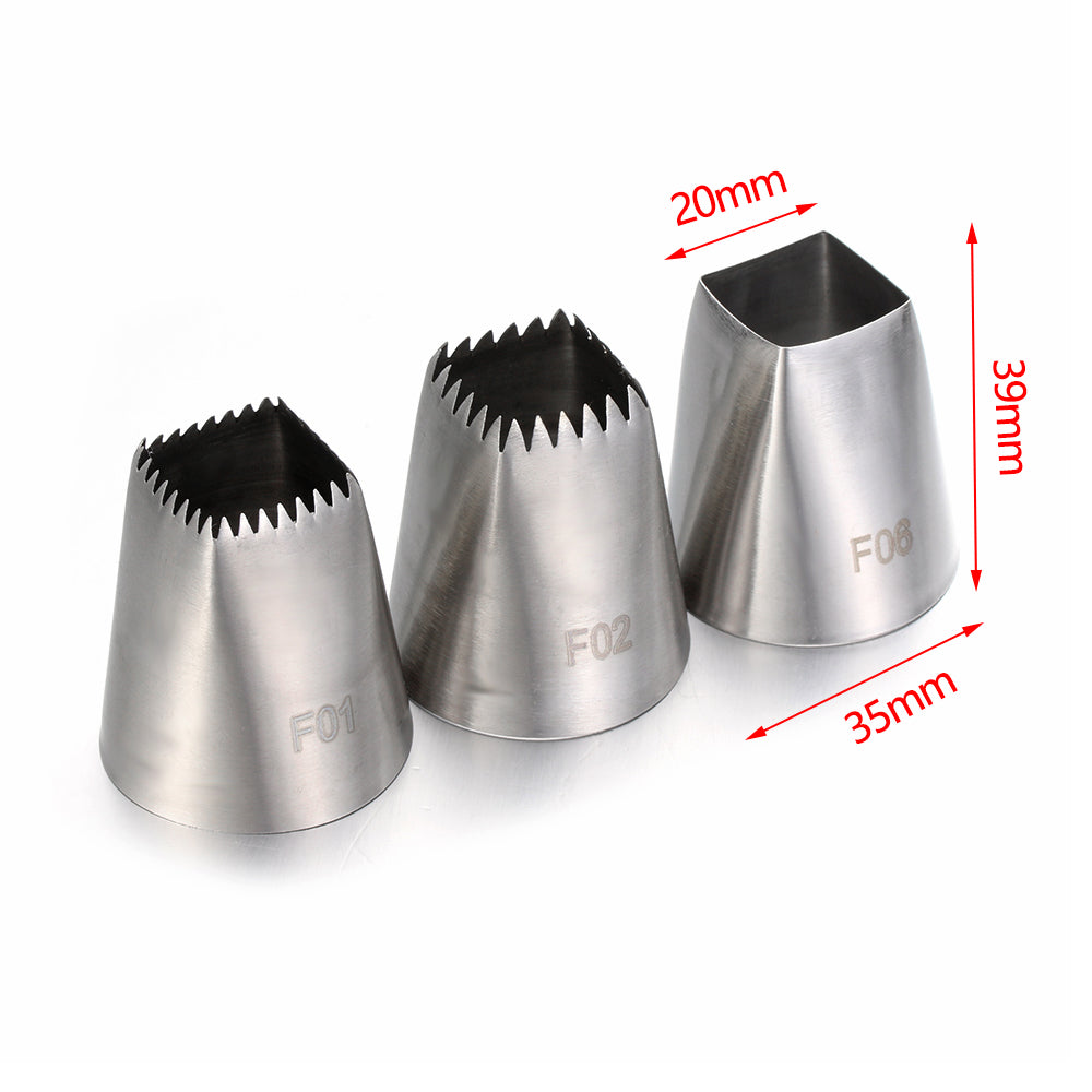 3PCS DIY Cream Icing Piping Nozzle Cupcake Nozzles