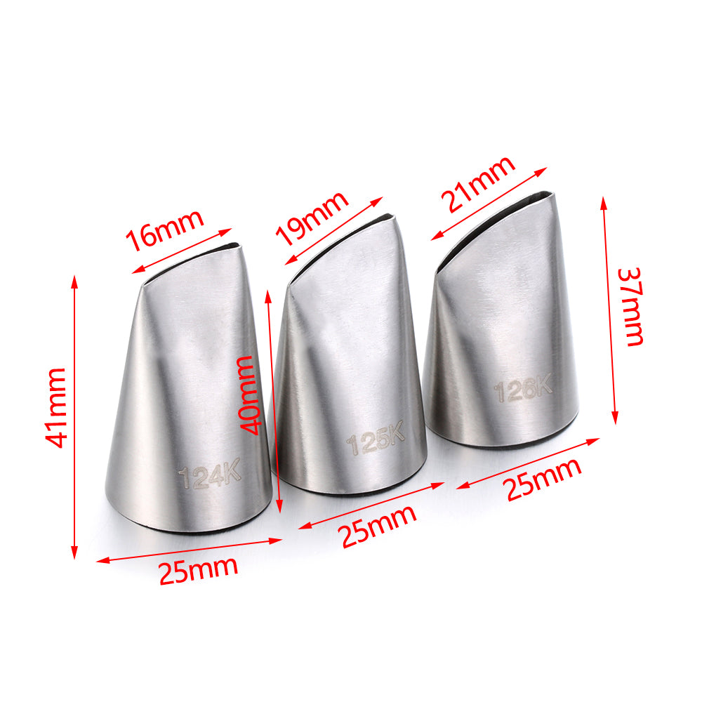 3PCS Stainless Steel DIY Cream Cupcake Rose Petal
