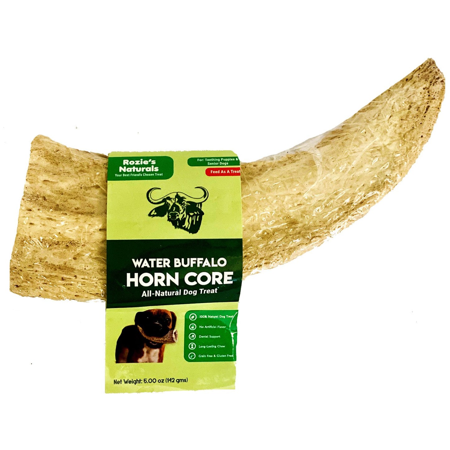 Water Buffalo Horn Core Dog Chews-2 Count-10 oz | Family Pet | Kitchen + Metal