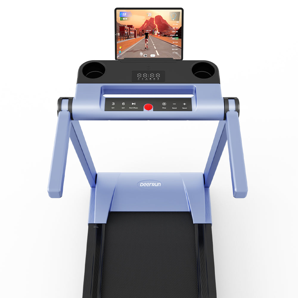 DeerRun A1 Pro Move+ 6% Incline Foldable Treadmill——2025 Upgraded Chip & NFC Support | 350Lbs, 10mph Blue