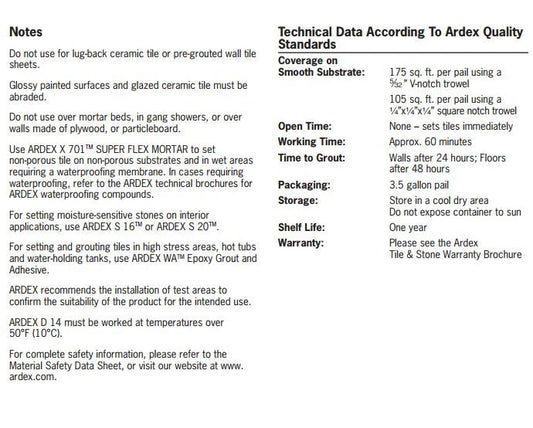 Ardex D 14 Mastic Type 1 Premixed Tile Adhesive