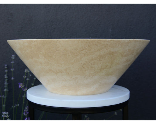 HANDCRAFTED LIGHT BEIGE TRAVERTINE SINK