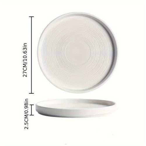 Elegant Hans White Ceramic Steak Pasta Plate Set