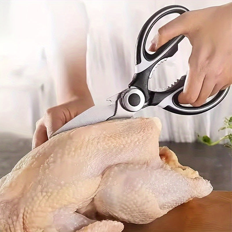 Multifunctional Stainless Steel Kitchen Scissors with Nut Bottle