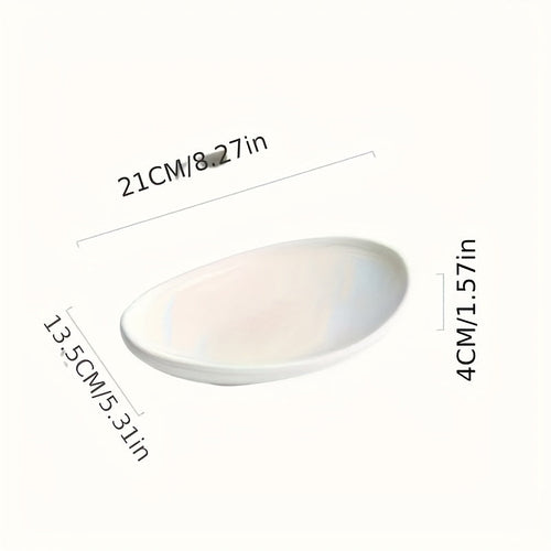 Sleek Oval Ceramic Plate Perfect for Any Meal