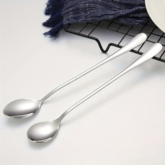 Set of 8 Stainless Steel LongHandled Spoons