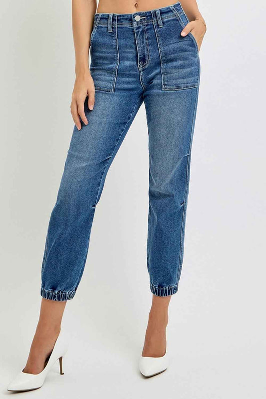 RISEN High Rise Ankle Jeans Women's Jeans - Full Size Denim