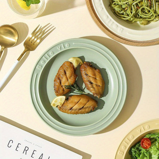 Nordic Style Ceramic Salad Plate Versatile Tableware Essential