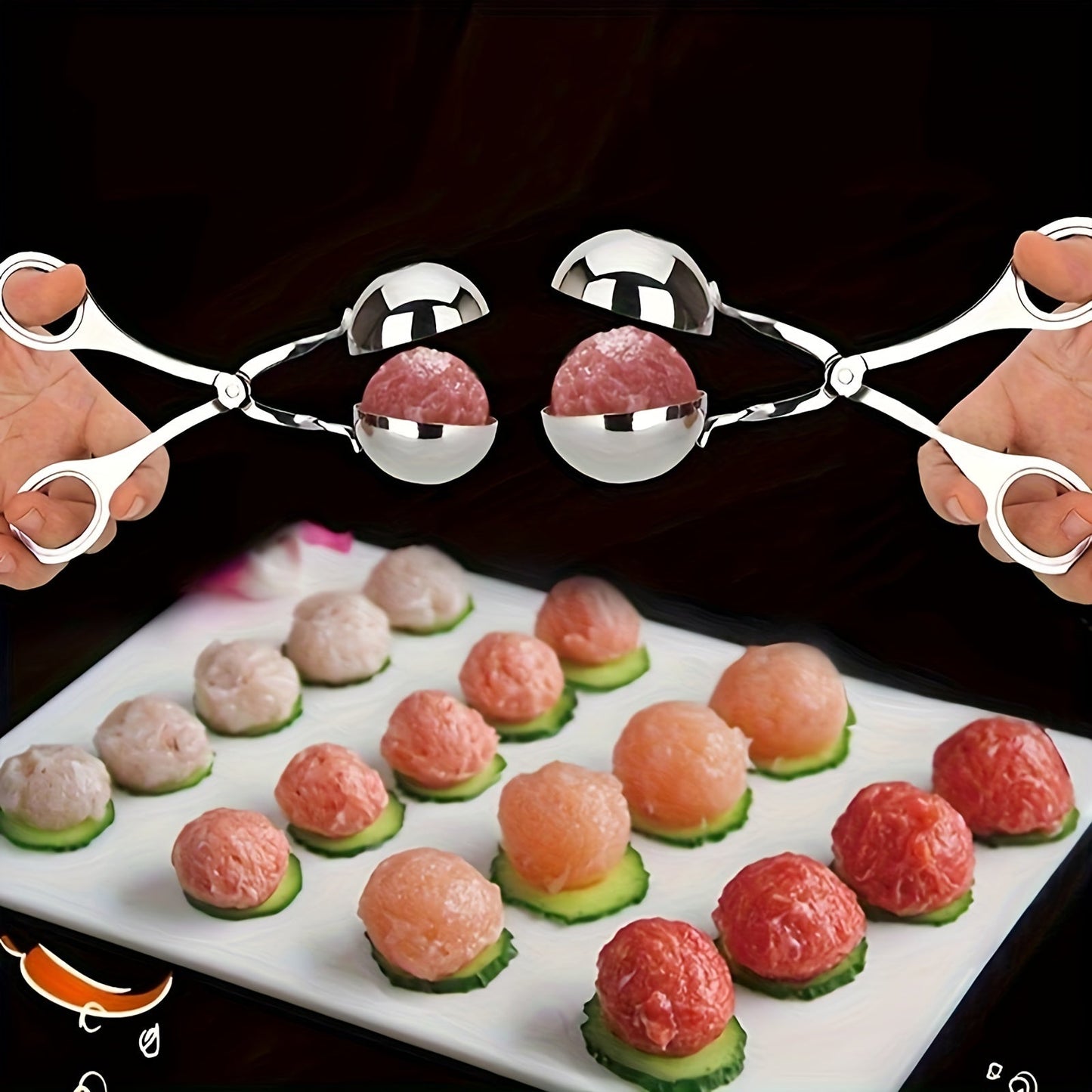 Effortless NonStick Stainless Steel Meatball Maker for Camping