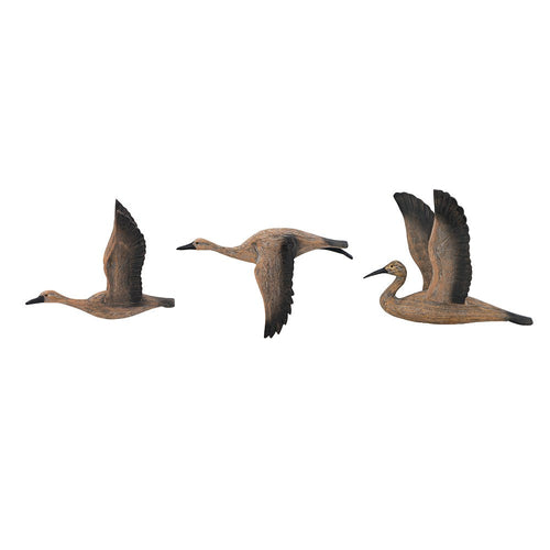 Set of Three Brown Wood Novelty Hanging Dimensional Sculpture | Kitchen + Metal