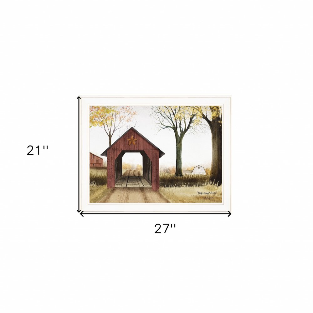 Buck County Bridge 1 White Framed Print Wall Art | Home Decor | Kitchen + Metal