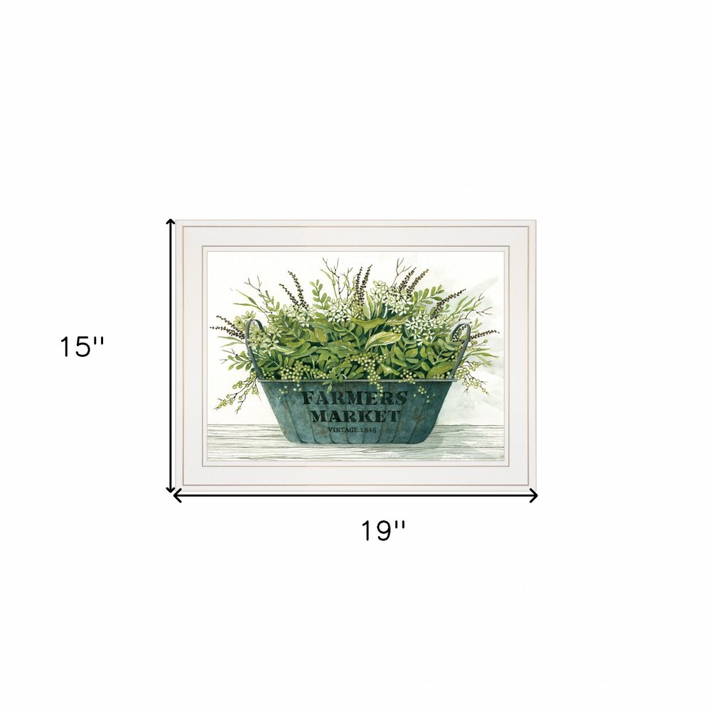 Farm Market White Framed Print Wall Art | Home Decor | Kitchen + Metal