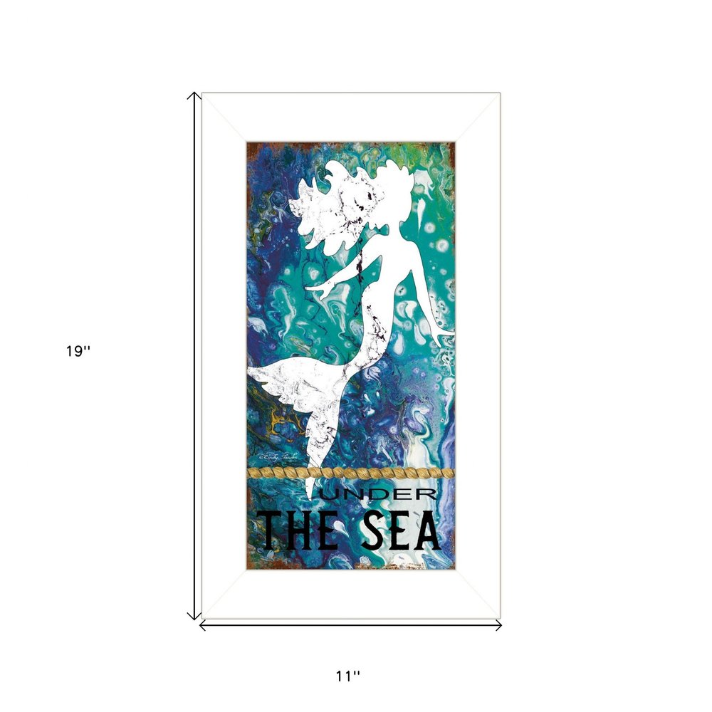 Under the Sea 1 White Framed Print Wall Art | Home Decor | Kitchen + Metal