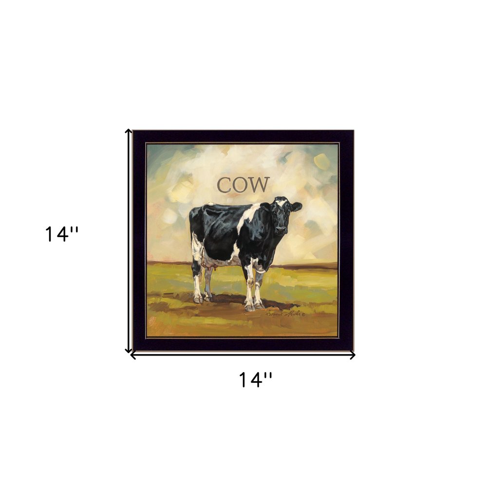 Colby the Cow Black Framed Print Wall Art | Home Decor | Kitchen + Metal