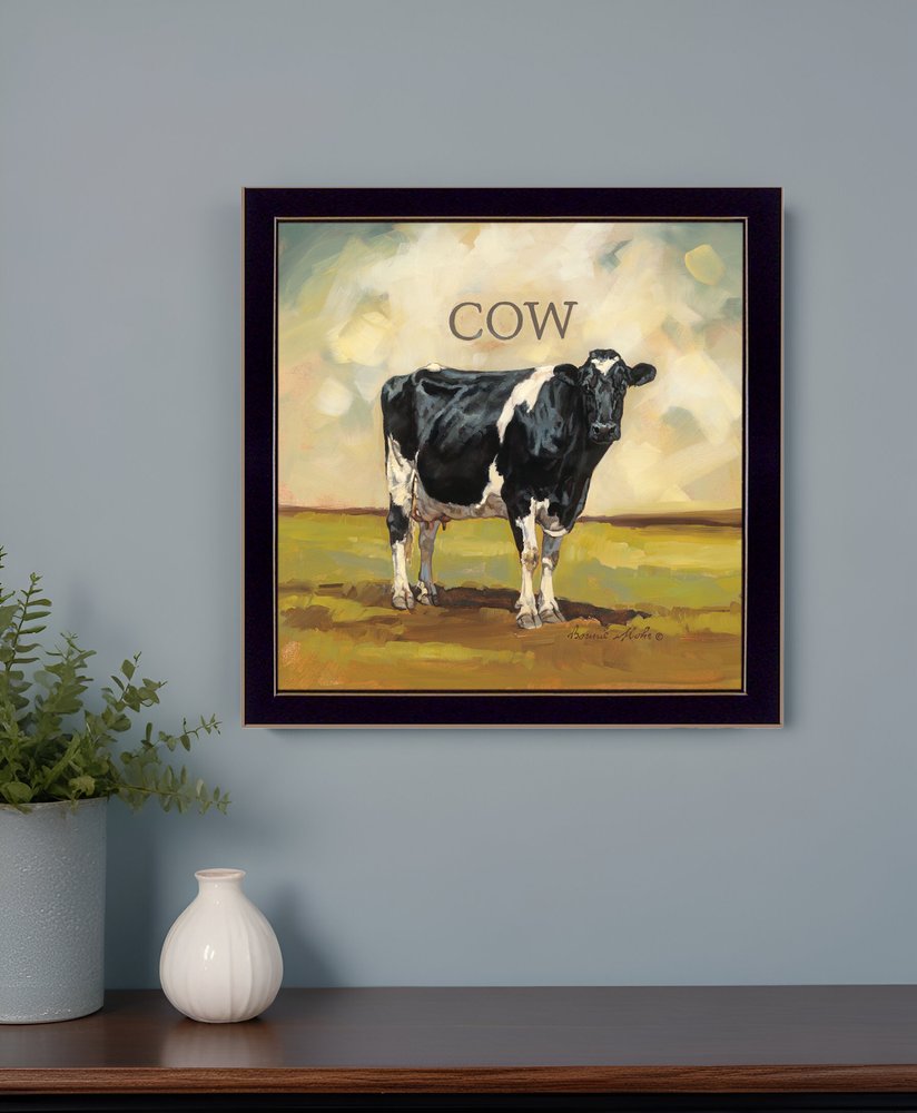 Colby the Cow Black Framed Print Wall Art | Home Decor | Kitchen + Metal