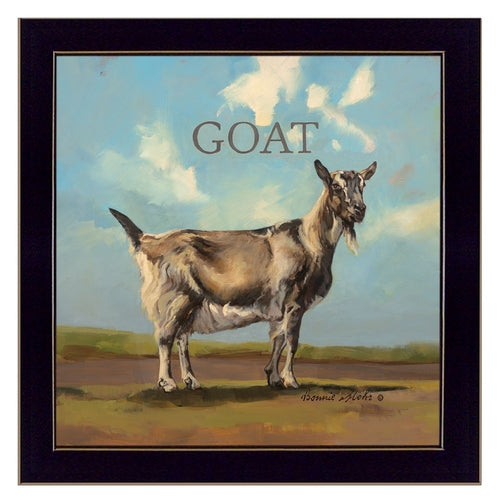 Gracey the Goat Black Framed Print Wall Art | Home Decor | Kitchen + Metal