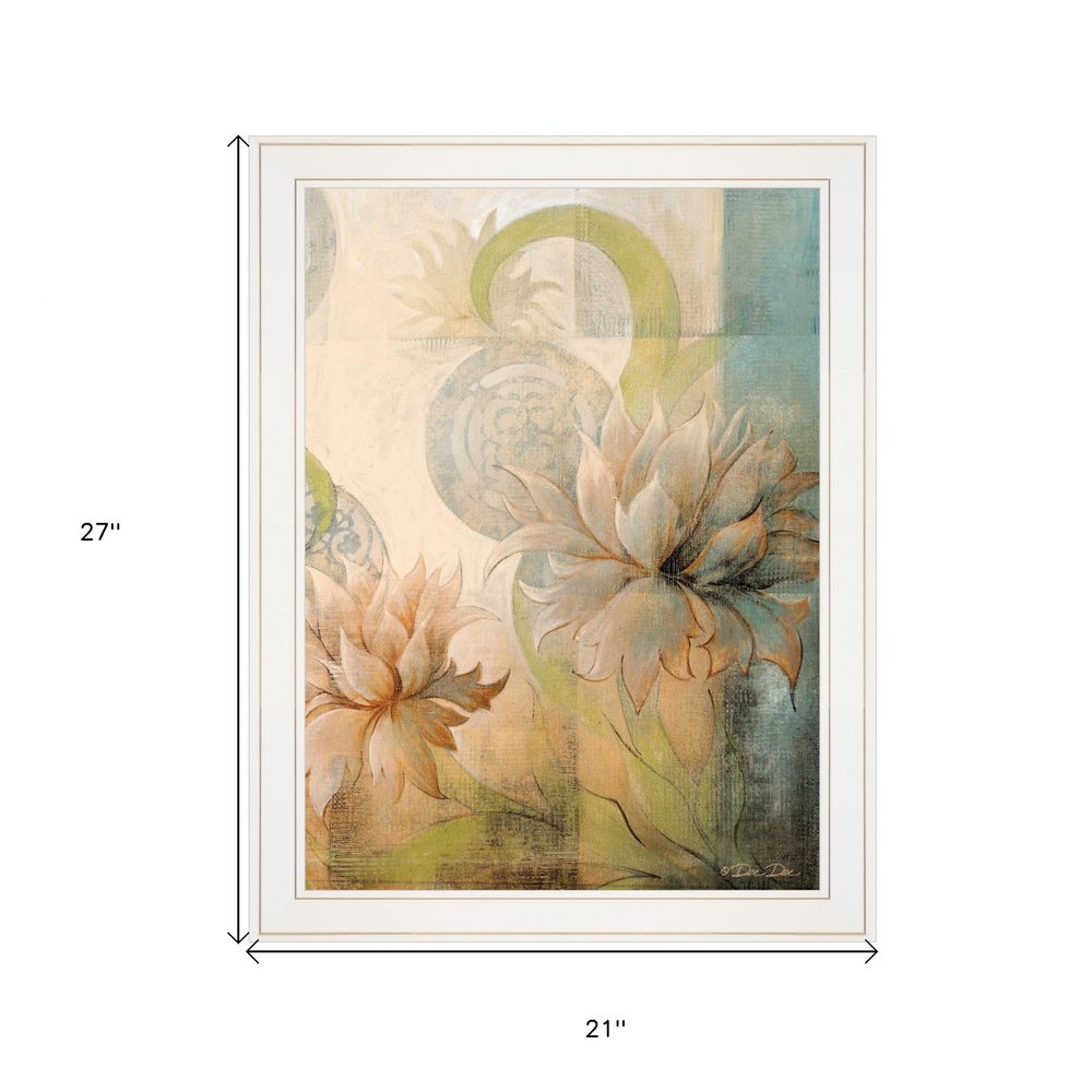 Meandering Flowers II 1 White Framed Print Wall Art | Home Decor | Kitchen + Metal