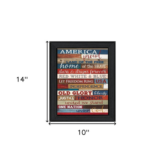 America Proud 1 Black Framed Print Wall Art | Home Decor | Kitchen + Metal
