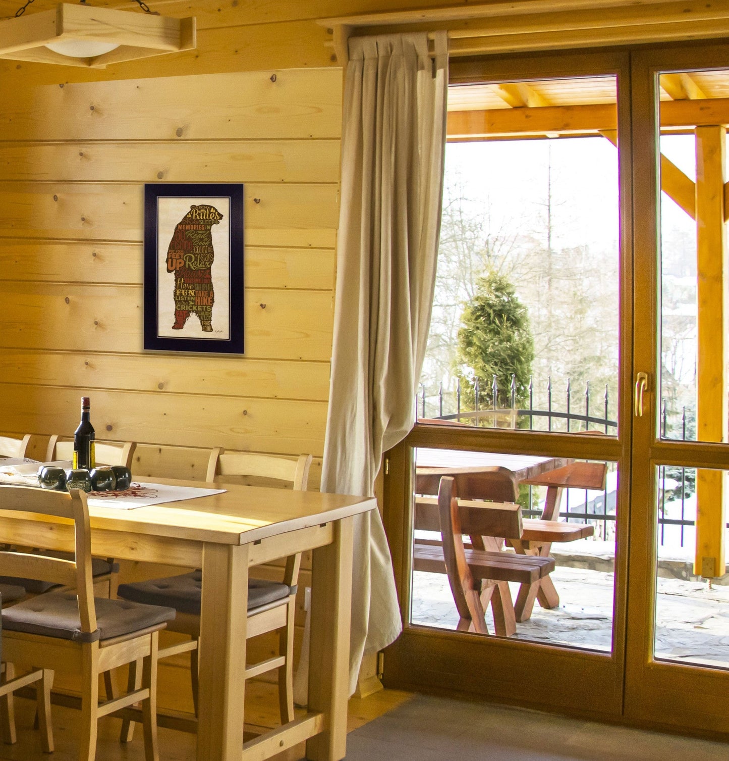 Cabin Rules 2 Black Framed Print Wall Art