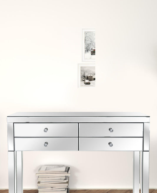 Set Of Two Antique Christmas 1 White Framed Print Wall Art