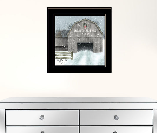 Cut Your Own Christmas Tree Black Framed Print Wall Art