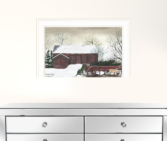 Christmas Wagon 1 White Framed Print Wall Art