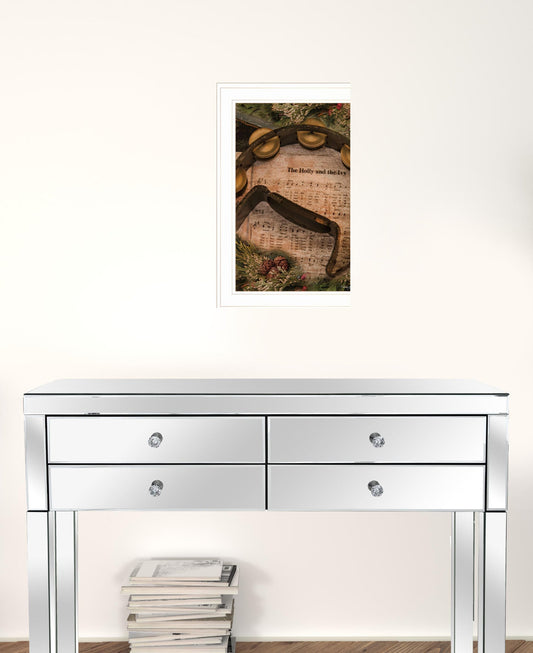 Holly And Ivy Christmas White Framed Print Wall Art