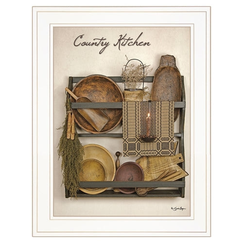 Country Kitchen 12 White Framed Print Kitchen Wall Art | Home Decor | Kitchen + Metal
