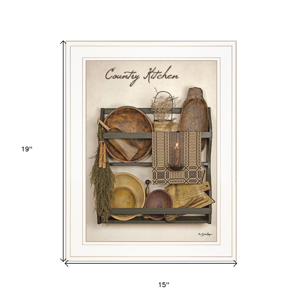 Country Kitchen 12 White Framed Print Kitchen Wall Art | Home Decor | Kitchen + Metal