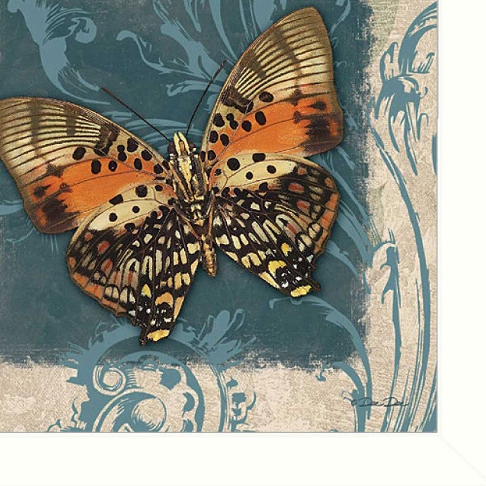 Butterfly with orange and black wings on a textured background