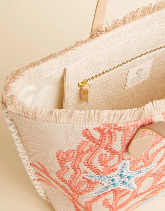 Beach Tote Ogeechee Sea Life Coral