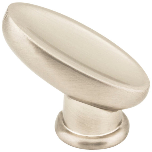 1-1/16" Overall Length Satin Nickel Oval Capri Cabinet Knob