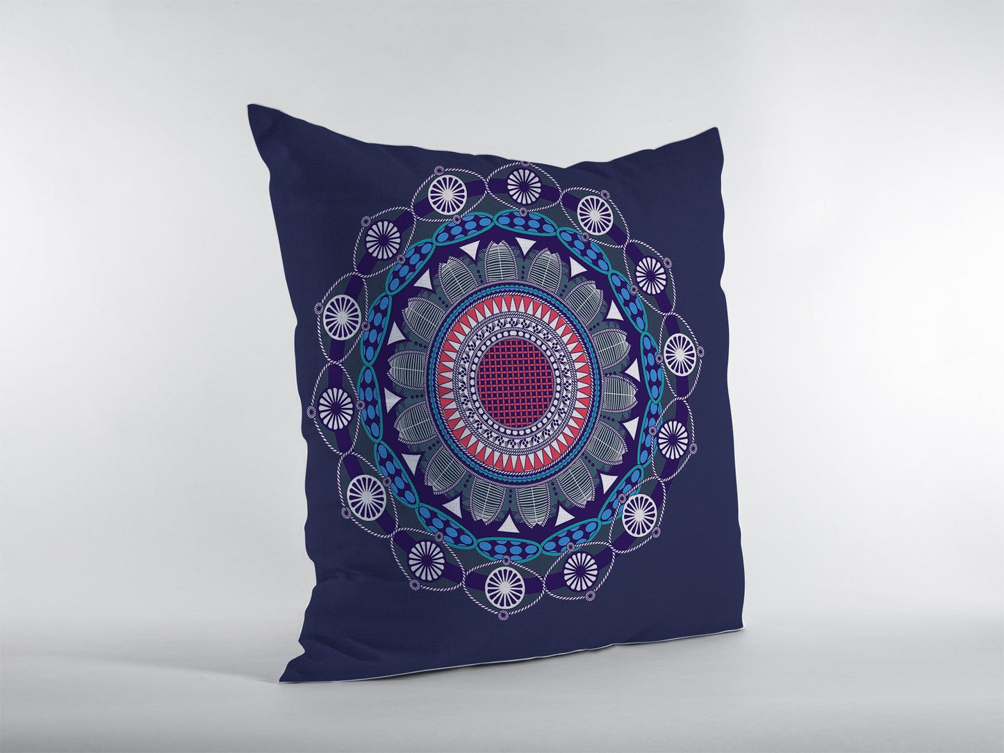 18"x18" Navy Zippered Broadcloth Geometric Throw Pillow