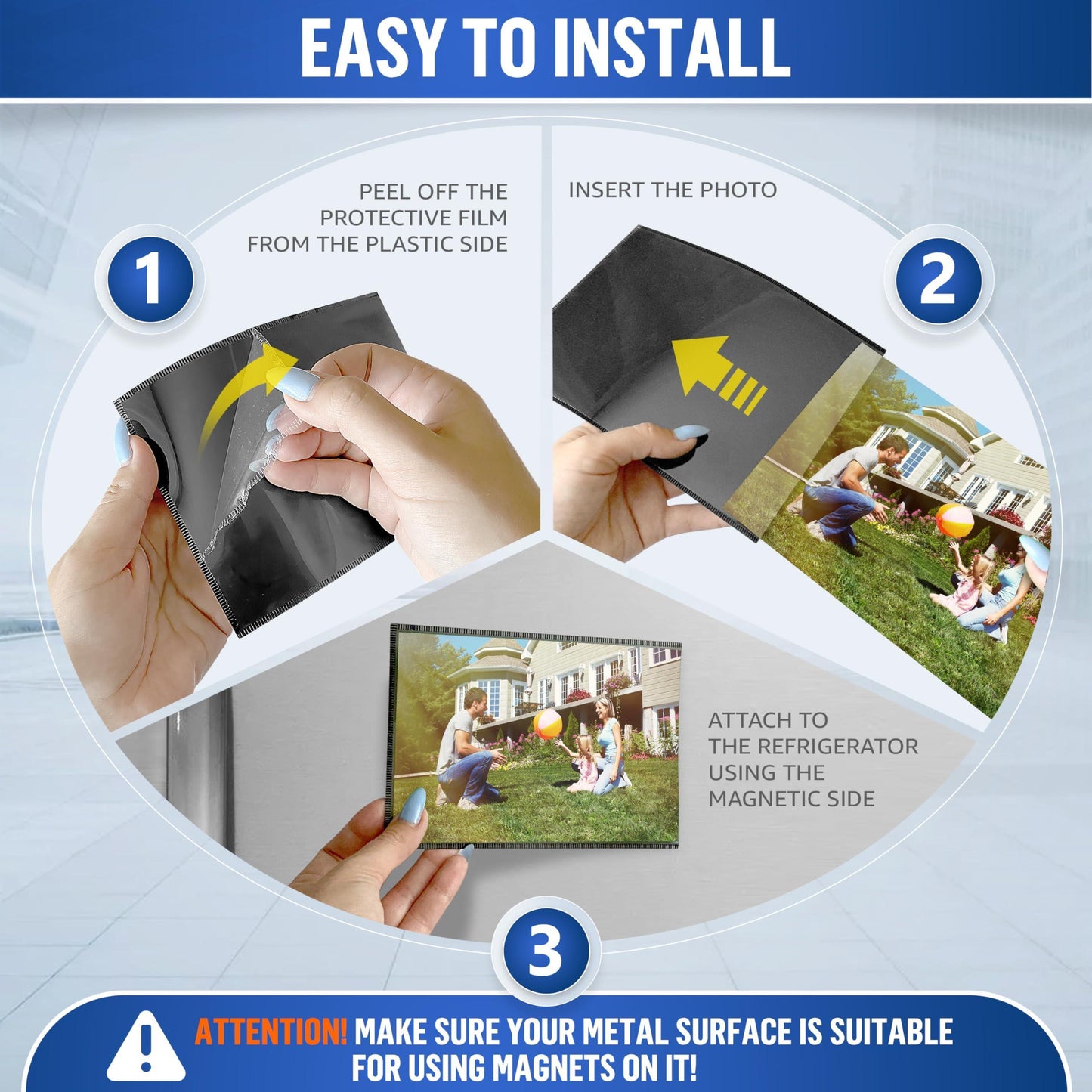 15 Pack 2.5 x 3.5 Magnetic Picture Frames for Refrigetator Wallet
