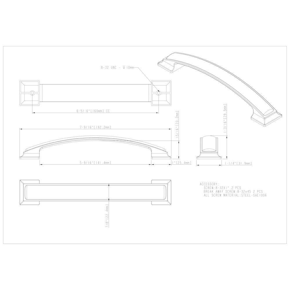 96 mm Center-to-Center Satin Nickel Square Annadale Cabinet Pull
