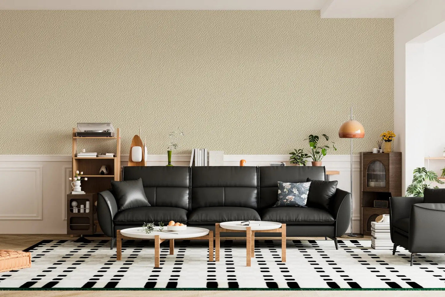 Elegant Ivory Shagreen Wallcovering